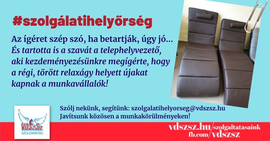 Az ígéret szép szó, ha betartják, úgy jó: kezdeményezésünkre két új relaxágyat kaptak a munkavállalók a Nyugatiban!