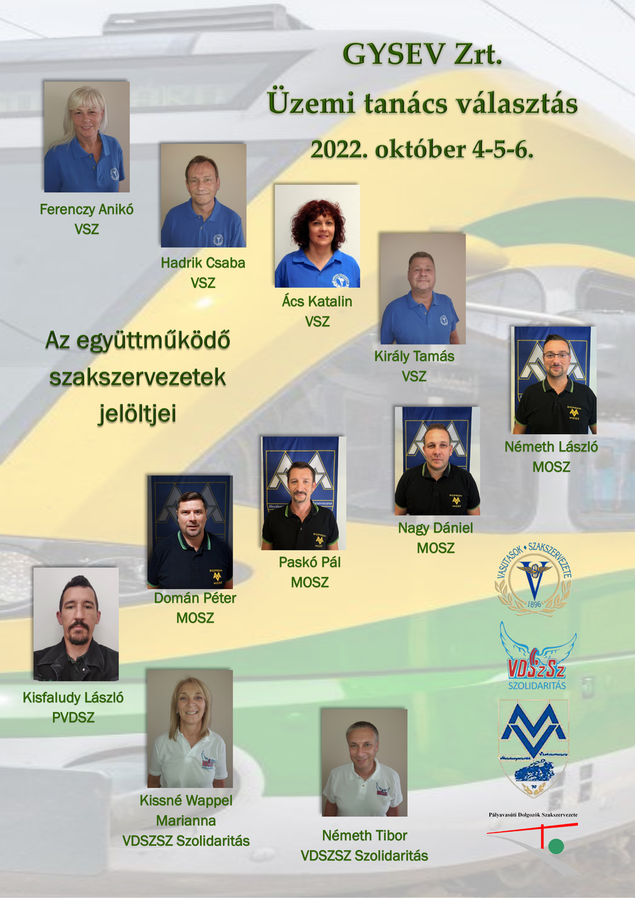 Üzemi tanács választás a GySEV-nél!