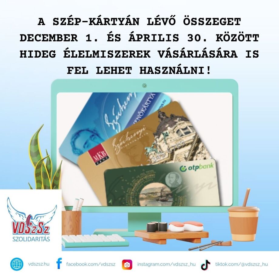 Decembertől hideg élelmiszer vásárlására is felhasználható a SZÉP kártya