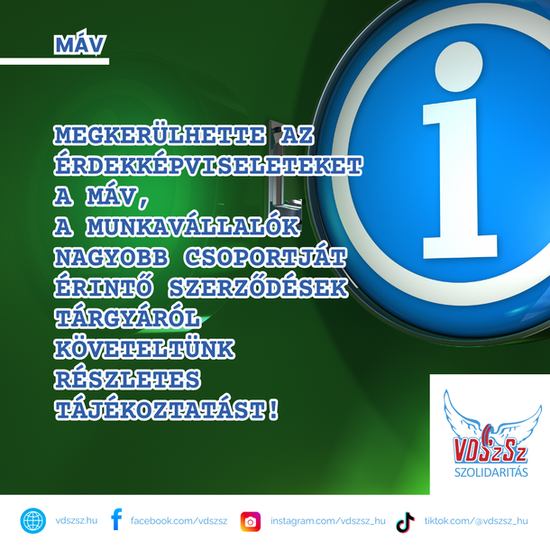 Megkerülhette az érdekképviseleteket a MÁV, a munkavállalók nagyobb csoportját érintő szerződések tárgyáról követeltünk részletes tájékoztatást!